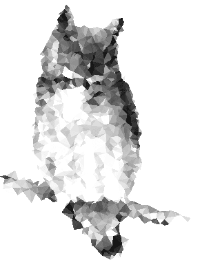 The final high-density polygon render of the owl